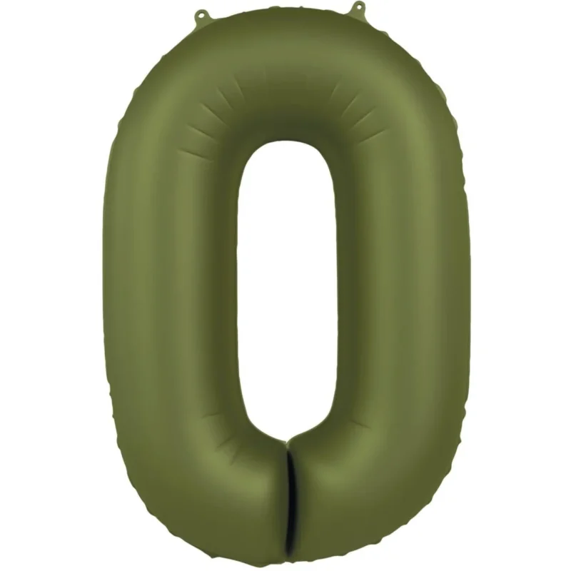0 Jaar Cijfer Ballon Groen Mat 86cm van Folat koop je bij Partywinkel