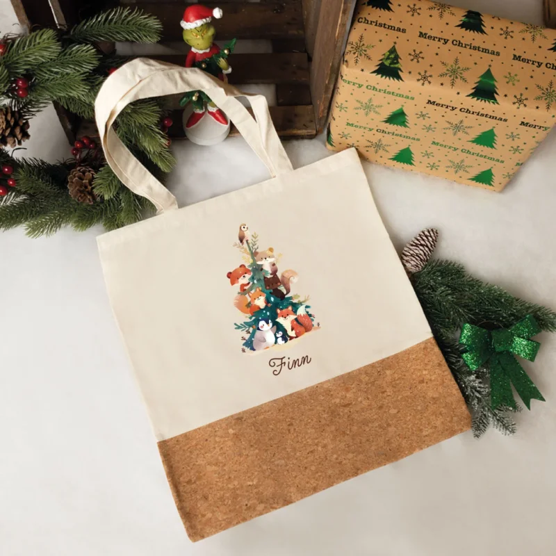 Einkaufstasche Kork - Tannenbaum GRAVURZEILE