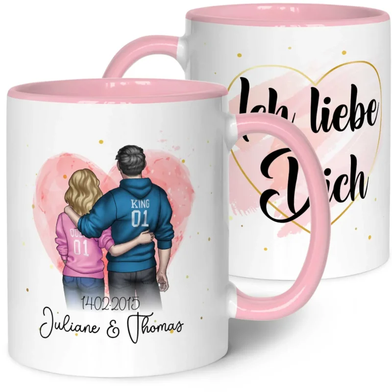 Bedruckte Tasse mit Konfiguration - Pärchen Motiv GRAVURZEILE