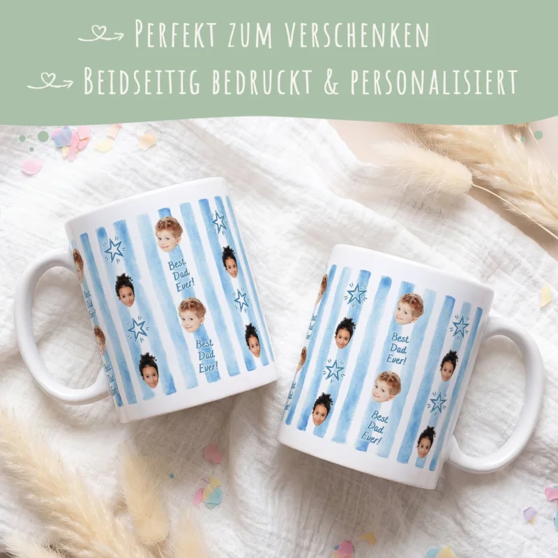 Tasse Best Dad Ever & Best Mom Ever - Personalisierbare Fototassen GRAVURZEILE – Bild 3