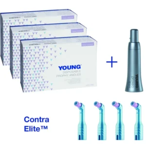 YOUNG™-Proxeo Starter Kit mit Prophy-Winkelstücken und Contra Elite™ Handstück.