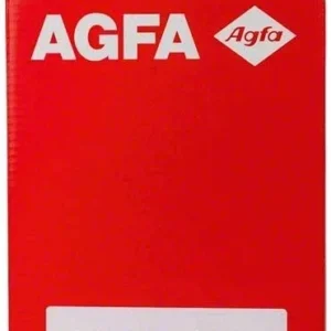 Röntgenfilm AGFA DENTUS ORTHOLUX in roter Verpackung mit Etikett.