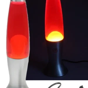 Lavalampe "CTL-ROGE" 40cm Wasser: Rot, Wachs: Gelb, Body: Silber