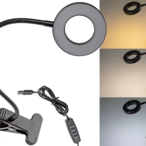 LED Klemmleuchte mit USB-Betrieb 40cm Schwanenhals, dimmbar, 55lm