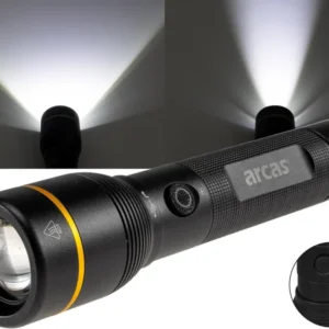LED-Taschenlampe ARCAS mit Akku 10W 1000lm, Zoom, Powerbankfunktion