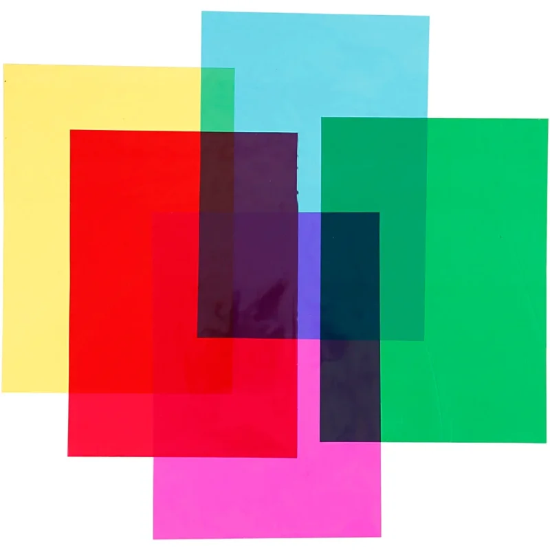 Cellophane, 210x297 mm, assorted colours, 5x20sheet