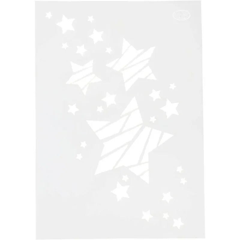 Stencil , stars, A4, sheet 210x297 mm