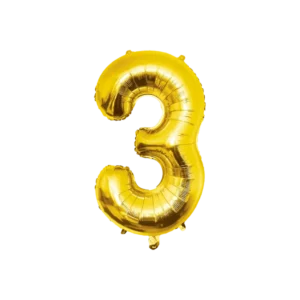 3 Jaar Cijfer Ballon Goud Leeg 86cm van Paper Dreams koop je bij Partywinkel