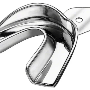 Abdrucklöffel ERGOLOCK aus Edelstahl für Unterkiefer ohne Perforationen.
