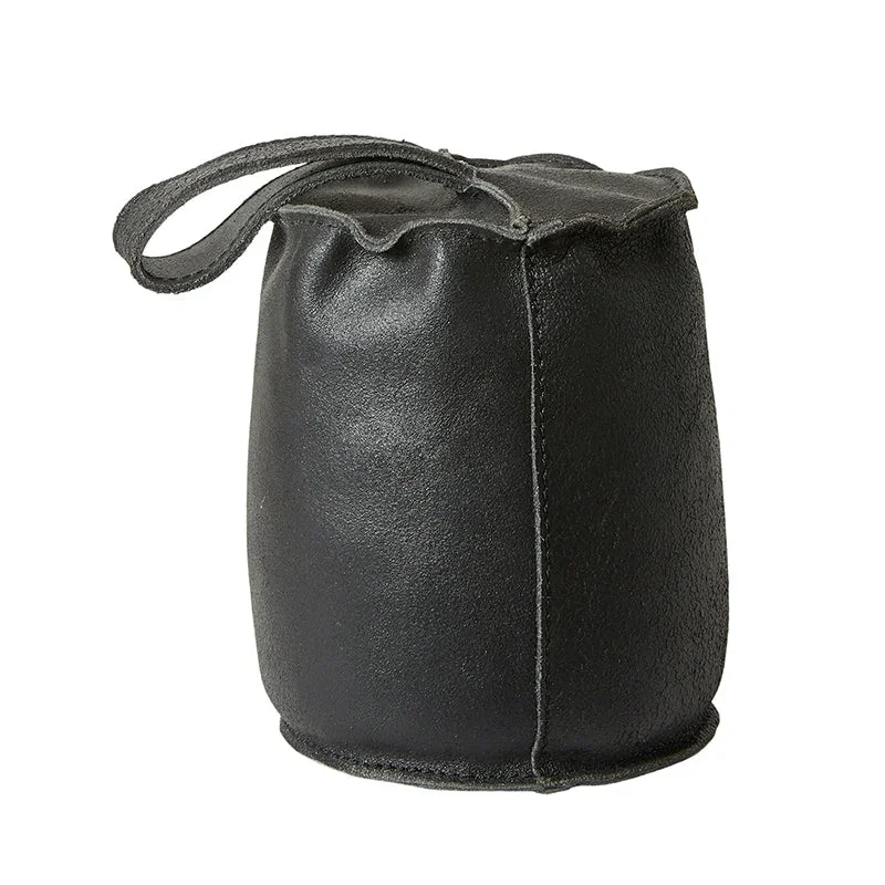 Dacore - Türstopper mit Griff Ø13x17 cm Leder schwarz