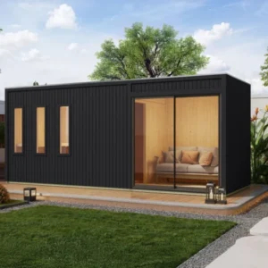 Karibu Gartensauna "Saunahaus Monterey" mit Vorraum 5 Personen ohne Ofen