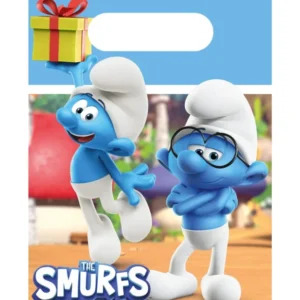 Sacs cadeaux papier Schtroumpf pour enfant bleu