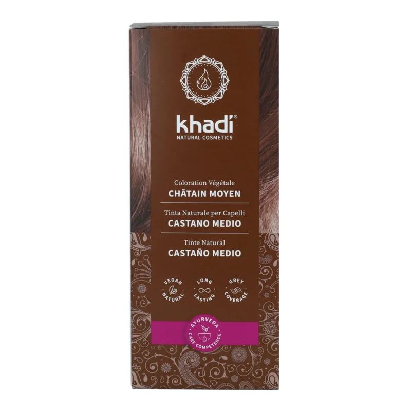 Tinte natural color castaño medio Khadi 100 g