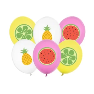 6er Pack FrÃ¼chte Latexballons Sommer 30 cm