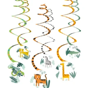 Suspensions spirales Get Wild safari animaux jungle pour fête multicolores