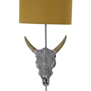 Tischlampe Bullenschädel 70cm Stierkopf Leuchte (ohne Leuchtmittel) Rinderschädel Tischleuchte 70cm cw236 Palazzo Exklusiv