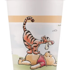 Gobelets en carton Winnie l'ourson pour enfant blanc avec Winnie et Tigrou