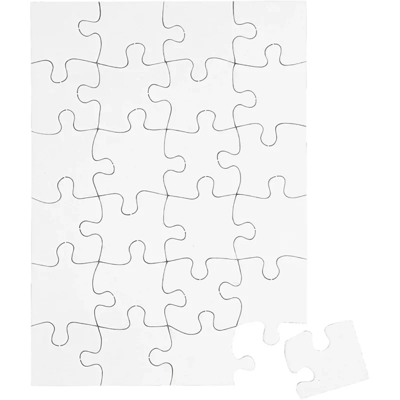 Jigsaw Puzzle, size 15x21 cm, white, 24 puzzle pieces, 16 pc