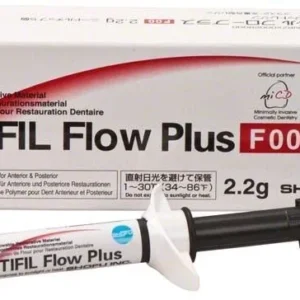 BEAUTIFIL Flow Plus F00 Spritze und Verpackung mit Zubehöransicht.