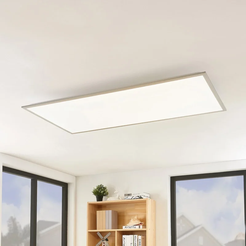 Lindby LED-Panel Stenley dimmbar CCT 120x60cm Leuchte Lichtfarbe warmweiß silber - 4251096571592
