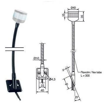 Scharnberger+Hasenbein - Anzeige- und Signallampe LED-Aufbau-Signalleuchte 32014 370mm Kopf schwarz