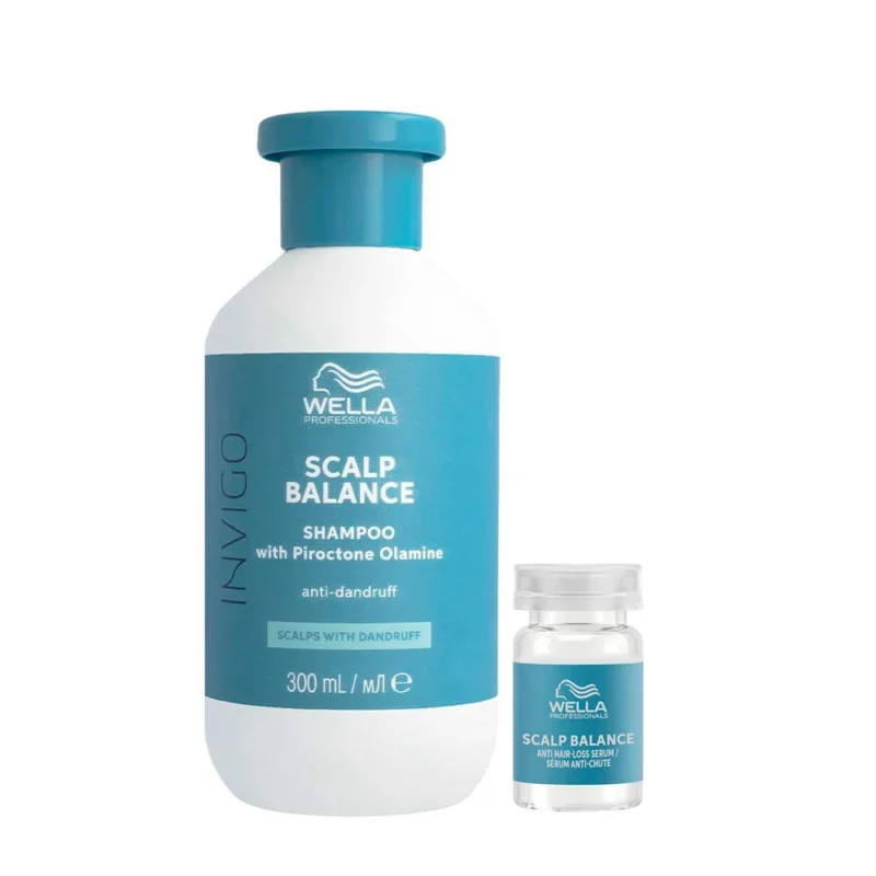 Wella Invigo Scalp Balance Clean Shampoo 300ml Anti-Hair Loss Serum 8x6ml [all]