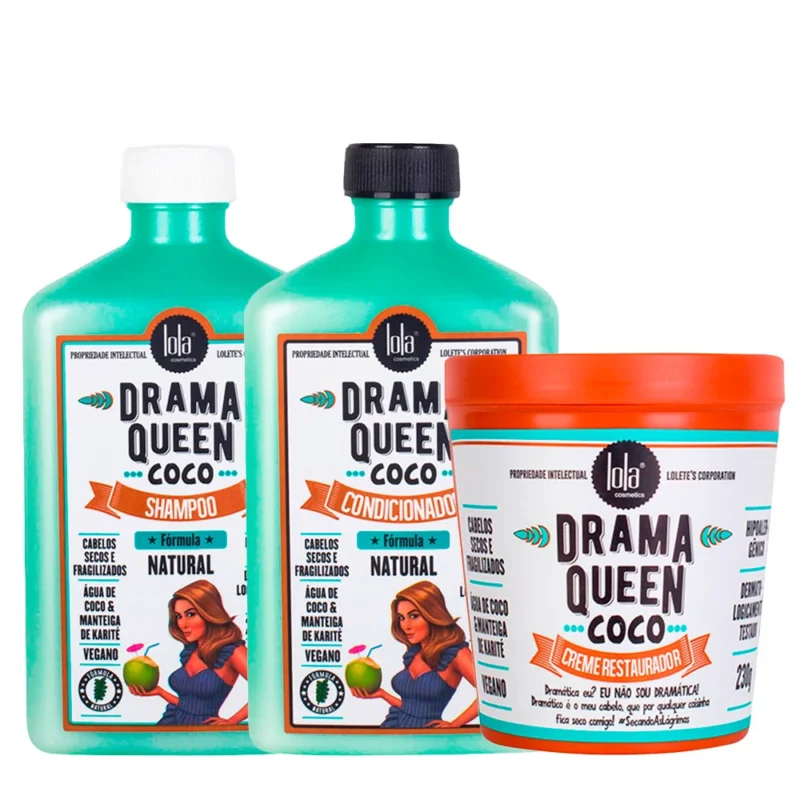 Lola From Rio Drama Queen Coco Shampoo 250ml Condicionador 250ml Creme Restaurador 230gr