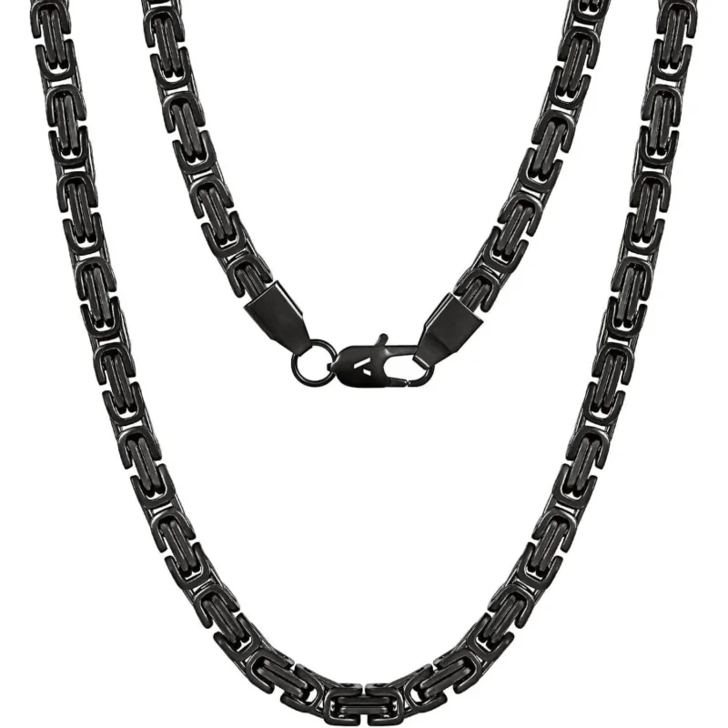 Königskette 4/6mm 18K Gold beschichtet Edelstahl Herren Damen