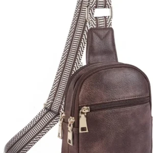 Telena Damen Bauchtasche Brusttasche Crossbody Bag Kunstleder