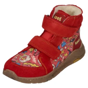 KOEL Barefoot gefütterte Kinder Sneakers SILAS TEX PRINT red