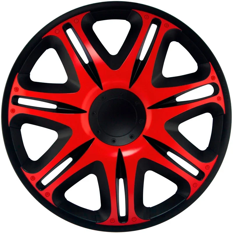 J-Tec, Satz Radzierblenden Nascar 15-Zoll Schwarz/Rot, ABS, Rot, Schwarz