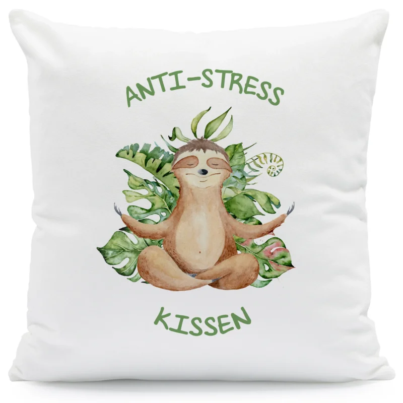 Bedrucktes Kissen mit Spruch Anti-Stress Kissen