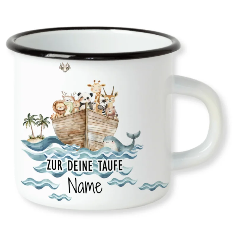 Emaile Becher Arche Noah zur Deine Taufe