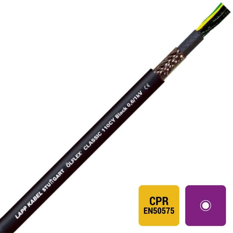 Lapp Kabel&Leitung - Energiekabel >= 1 kV, für ortsveränderlichen Einsatz ÖLFLEX CLASSIC 110 CY BK 1121308/1000 0,6/1kV 3X1,5 − 1000 Meter