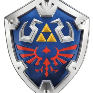 Bouclier Link Zelda™ pour enfant bleu et argent avec motifs rouges et dorés