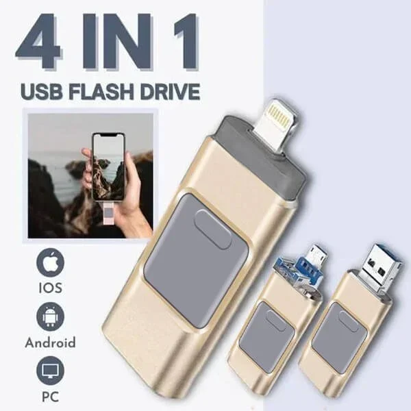 Sandsberg | 4-in-1 USB-Stick | Hochgeschwindigkeits-Datenspeicher mit Mehrfachanschluss