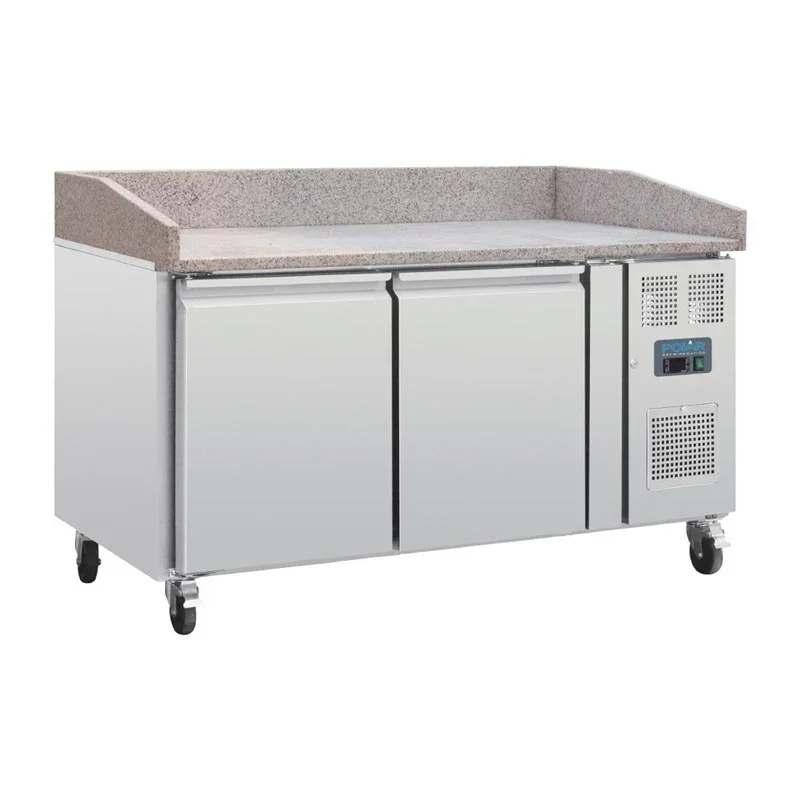 Polar Serie G 2-türiger Pizzakühltisch mit Marmorfläche 428Ltr