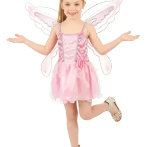 Déguisement de fée papillon pour fille rose avec ailes