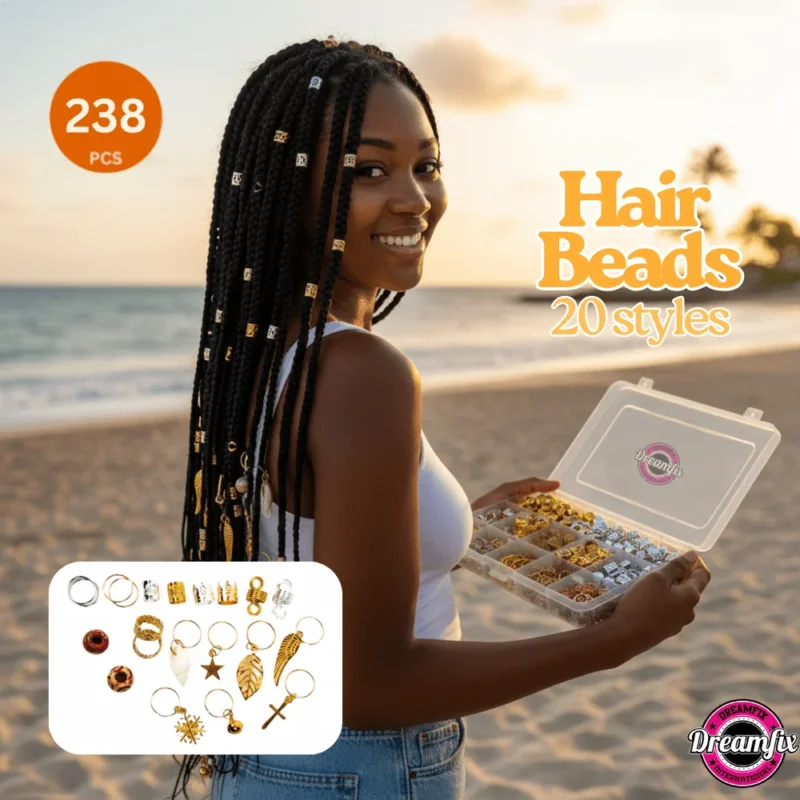 Dreamfix 238pcs Braiding Hair Rings 20 Styles - gtworld.de