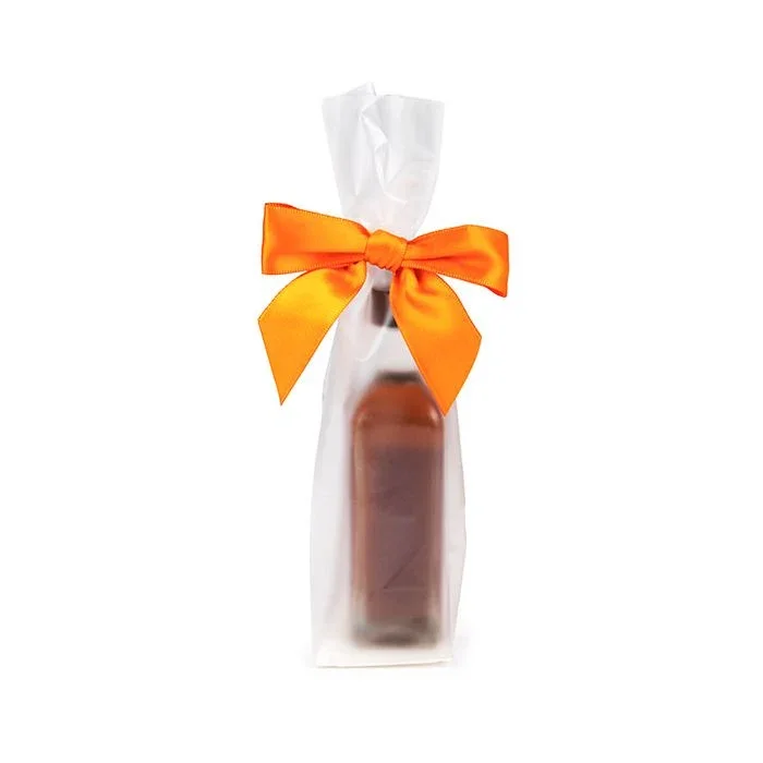 Frosted Flat Bottom Gusset Bags w/ Paper Insert 5,1x5,1x21 cm