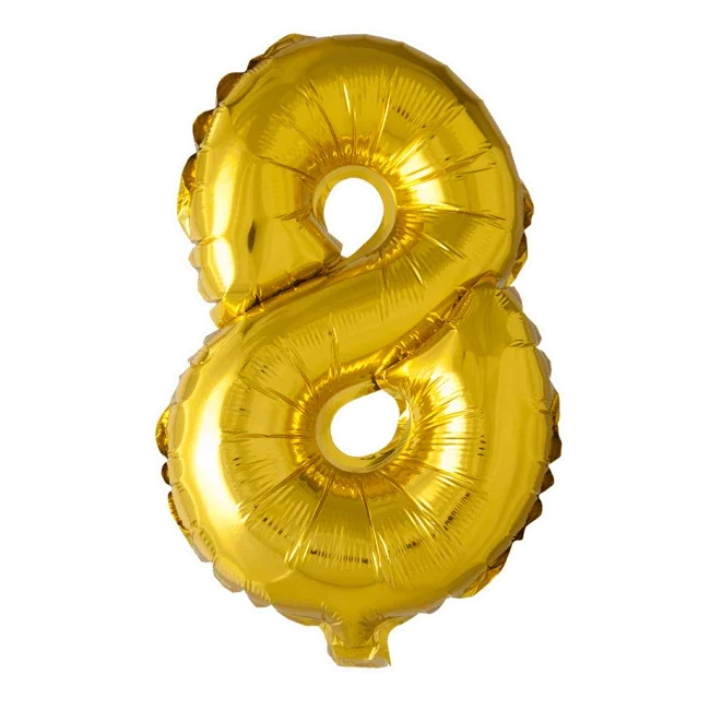 Folie Ballon Cijfer 8 Goud XL 86cm leeg van WeFiesta koop je bij Partywinkel