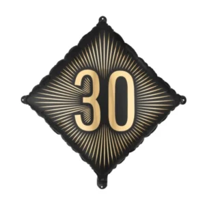 Folie Helium Ballon 30 Jaar Zwart Goud 46cm Leeg van Partydeco koop je bij Partywinkel