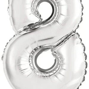 Folieballon – Mini Cijfer 8 – Zilver – 36 x 22 cm van Riethmueller koop je bij Partywinkel
