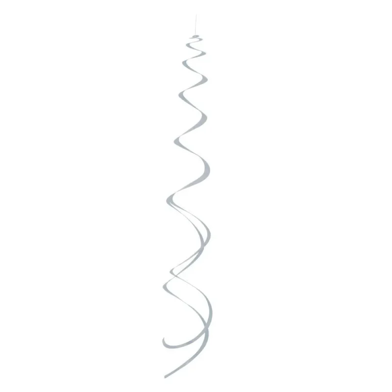 Hangdecoratie Zilveren Swirl 8 - delig van Unique koop je bij Partywinkel