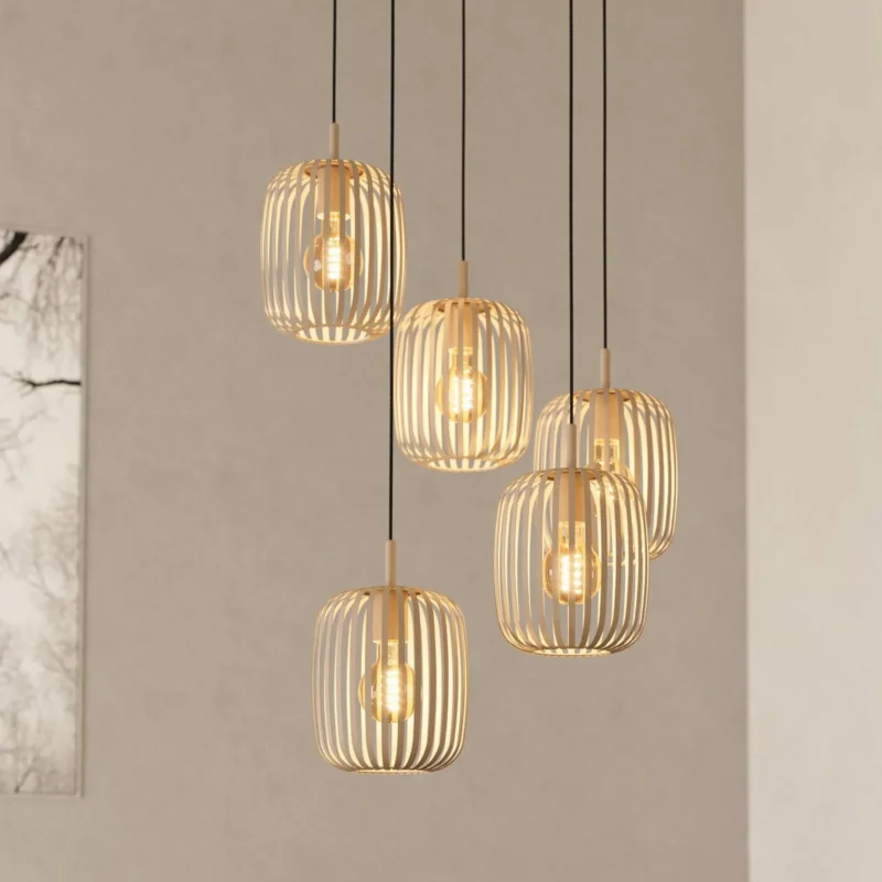 Eglo Hängelampe Romazzina Pendelleuchte Hängeleuchte sandfarben Stahl Ø50cm 5flg - 9008606299904