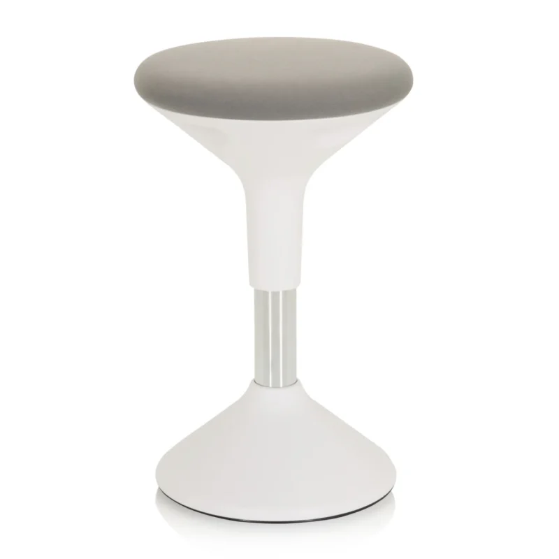 B-Ware Hjh Office Stehhocker Stehhilfe Hocker Balance Sit Ii W Stoff Weiß Grau - 4064323014867