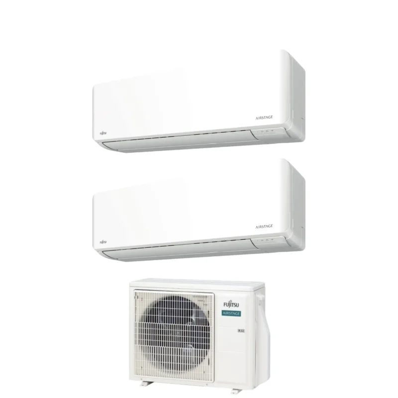 climatizzatore condizionatore fujitsu dual split inverter serie km 7_9 con aoyg14kbta2 r 32 wi fi integrato 7000_9000