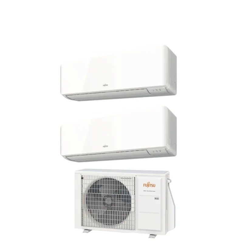 climatizzatore condizionatore fujitsu dual split inverter serie km 7_7 con aoyg14kbta2 r 32 wi fi optional 7000_7000 novita 9264