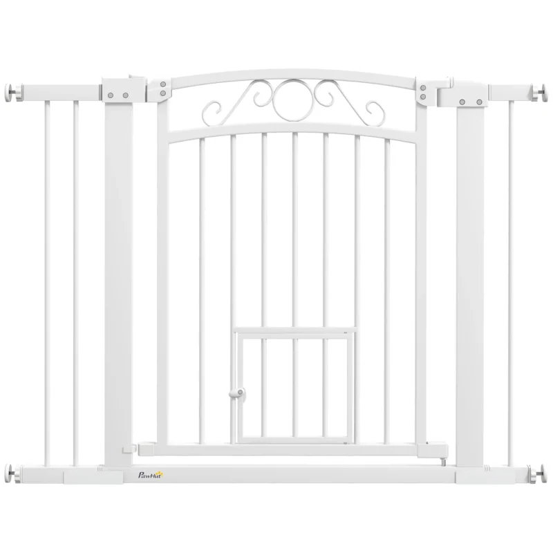 easycomfort easycomfort cancellino per cani regolabile con estensioni porta per gatti e apertura a una mano 76 104x77cm bianco