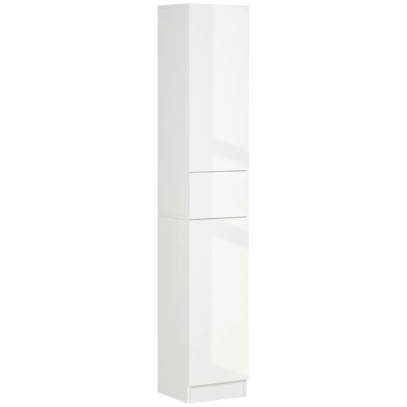 easycomfort easycomfort colonna bagno con cassetto e 2 armadietti bianco lucido 30x28x170cm